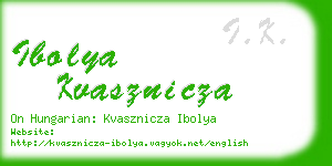 ibolya kvasznicza business card